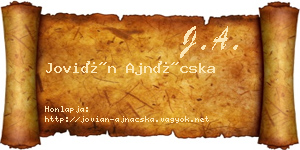 Jovián Ajnácska névjegykártya